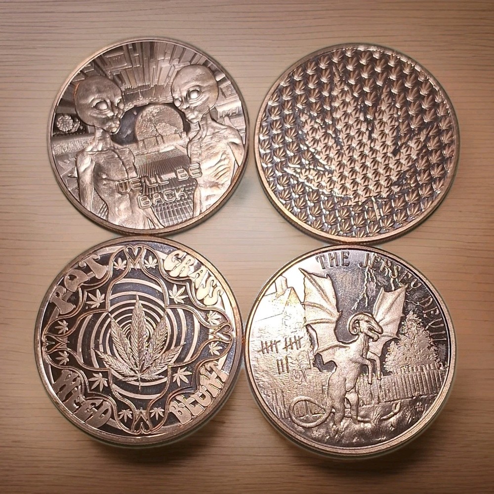 4 One Ounce Copper lot. 4 different designs NU#685