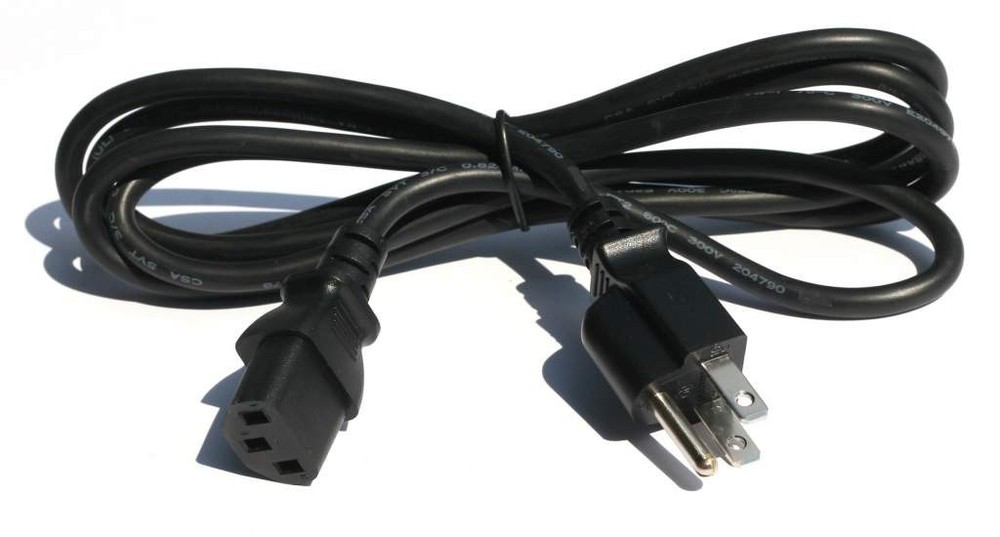 6FT Standard Power Cord Cable Black UL cUL SVT