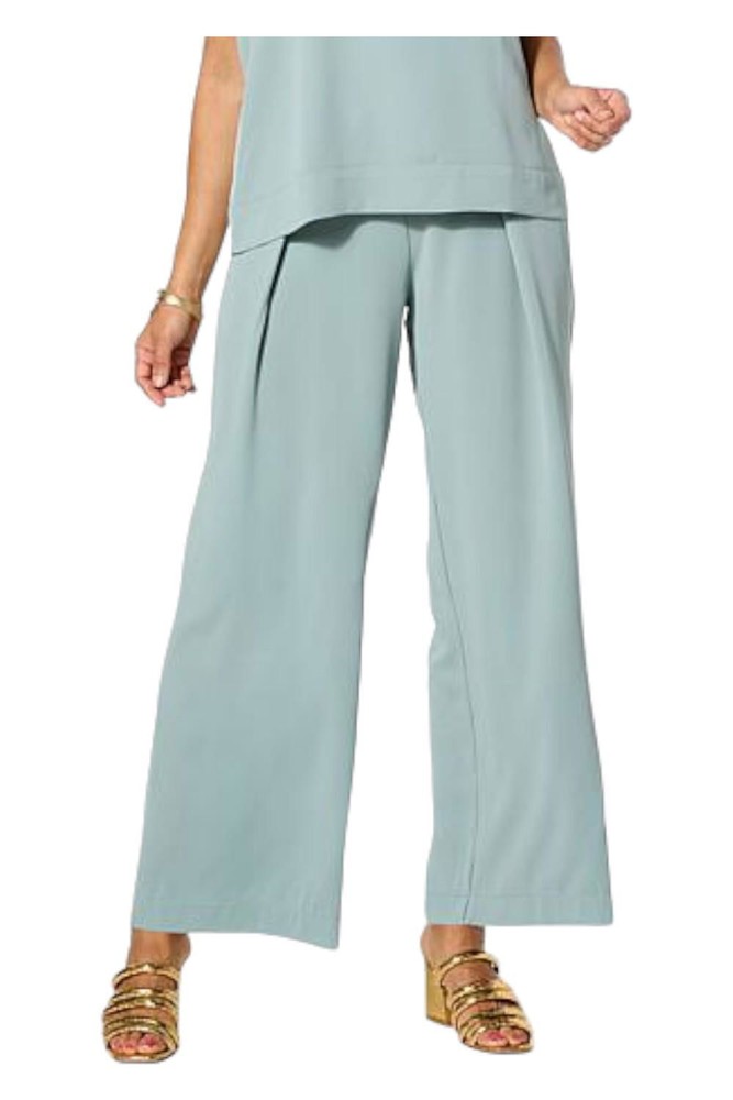 WynneLayers Drapey Twill Front Pleat Pant Lichen