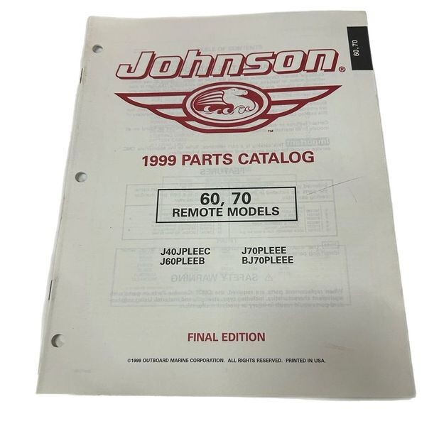 Johnson Evinrude 1999 60,70 Remote Models Final Edition 5000145