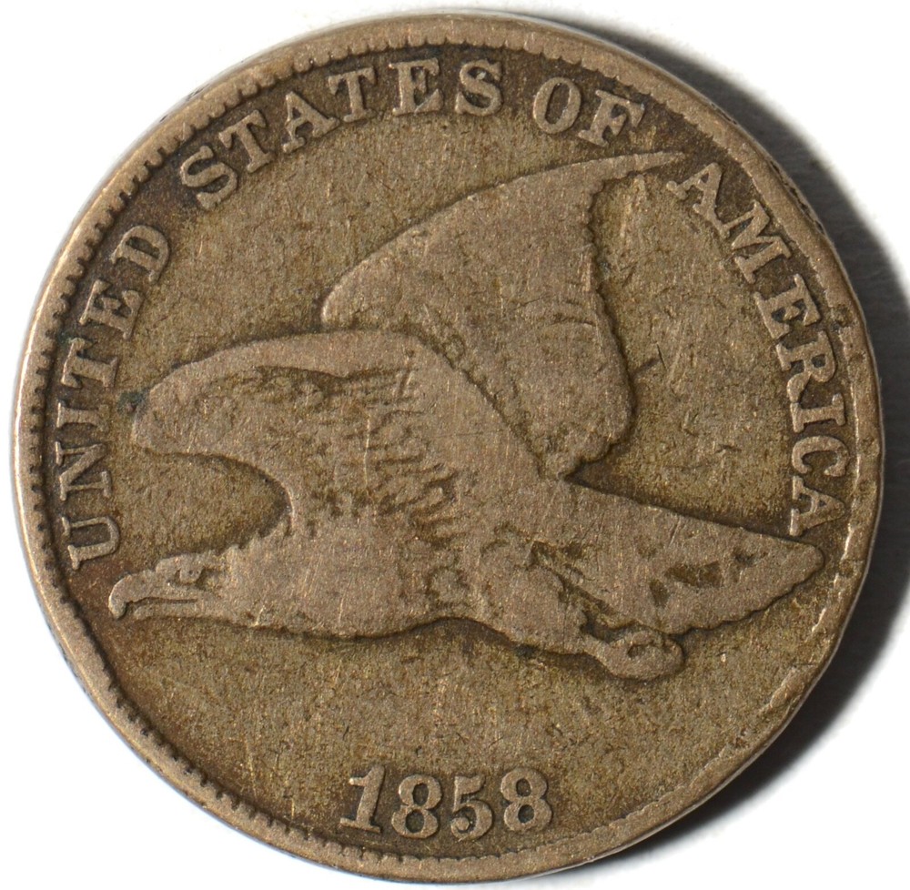1858 LL Large Letters Flying Eagle Cent
