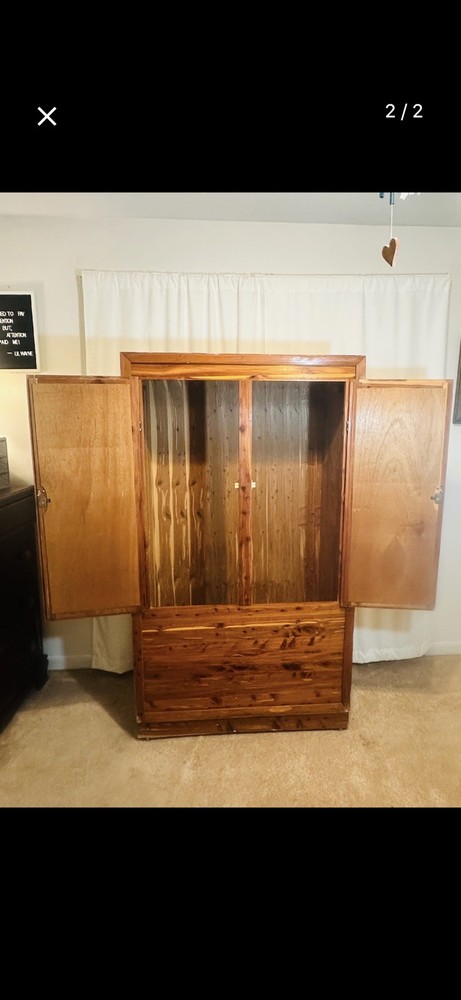 LARGE Rustic Antique Solid Red Cedar Wardrobe Closet,