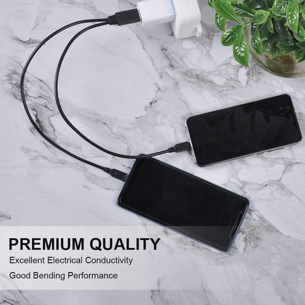 UCEC Dual Micro USB Splitter Charge Cable, 35 CM each, 2pack