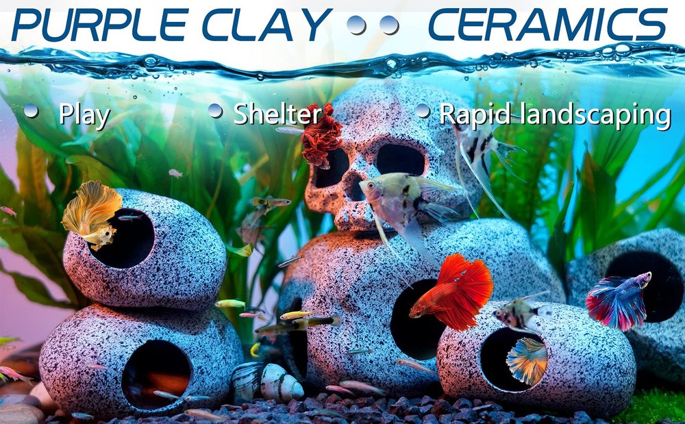 Ameliade Aquarium Decorations Cave Fish Tank Medium (1 Piece), Stone