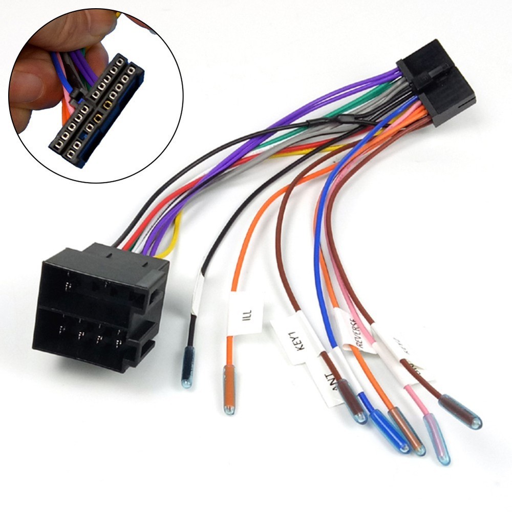 Robust 20Pin ISO Wiring Harness Adapter Compatible with Various Models