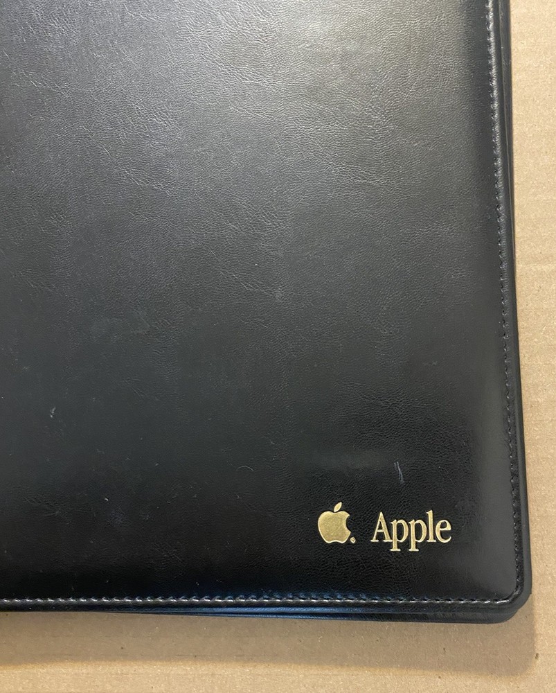Vintage Apple Computer Leather Folio Padfolio Notebook Folder