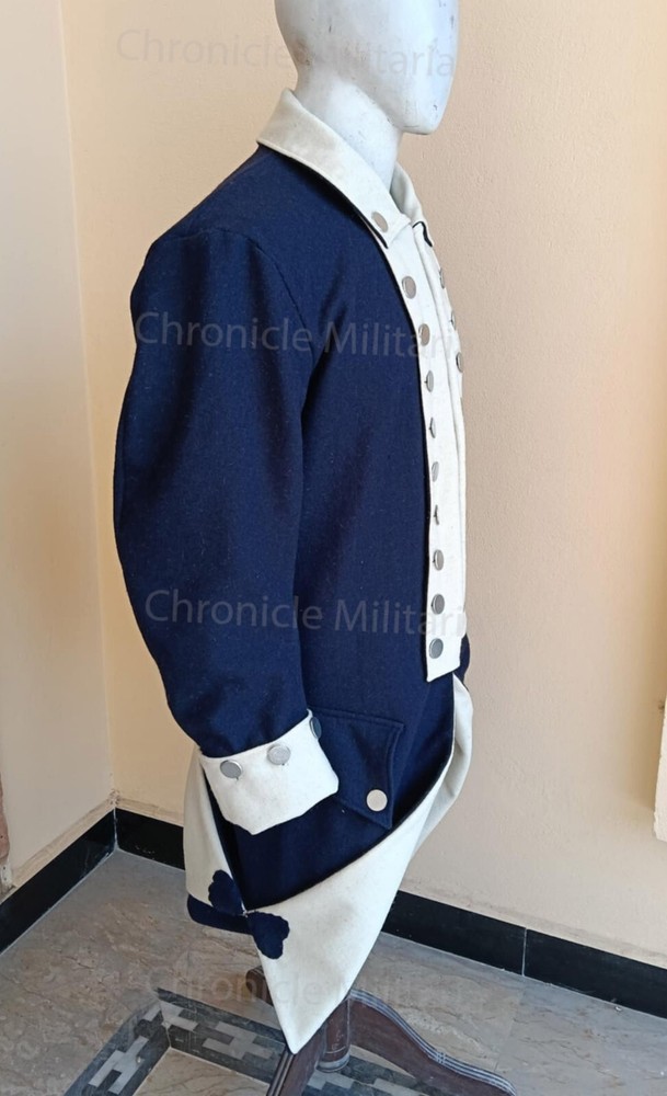 Revolutionary blue regimental coat 18th century coat lined