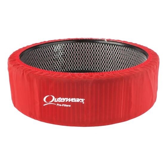 Red - Outerwears 14" X 3" Air Filter Pre-Filter