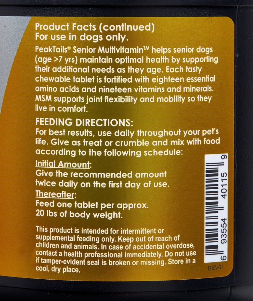 PeakTails Senior Multivitamin