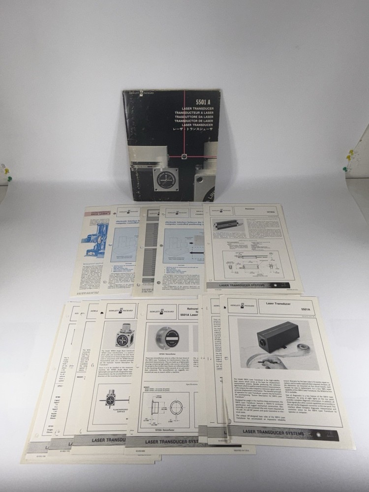 HP 5501A Laser Transducer System Products Presentation Folder Data Sheets
