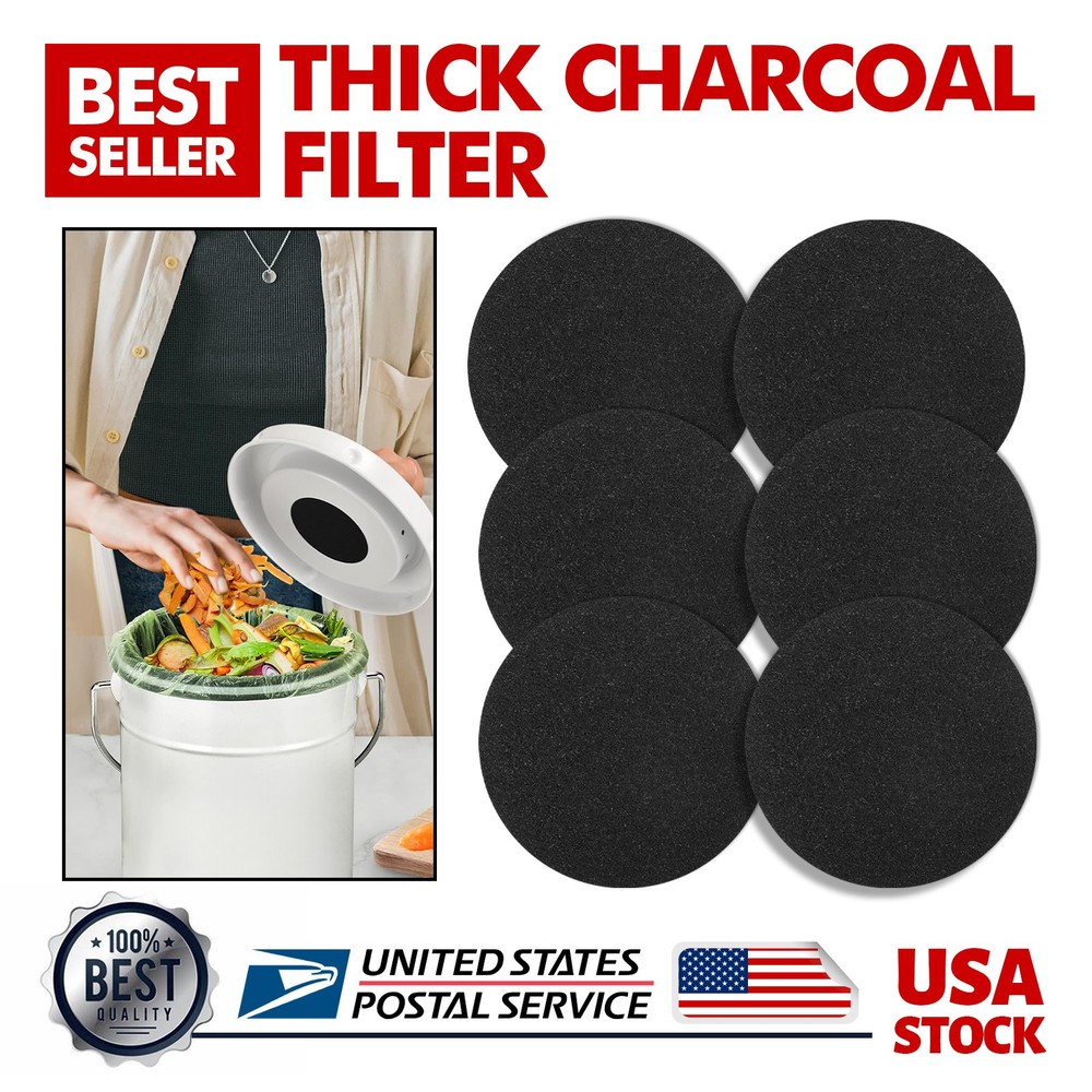 Charcoal Filters Compost Bin Replacement Filter Round 6.7 Inch Activated Carbon