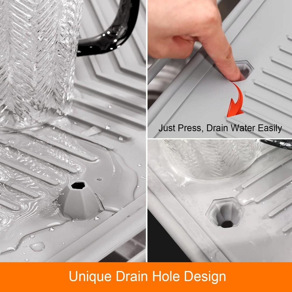 Over the sink Roll Up Dish Drying Rack w/ Mat Combo Silicone (29" x 20")