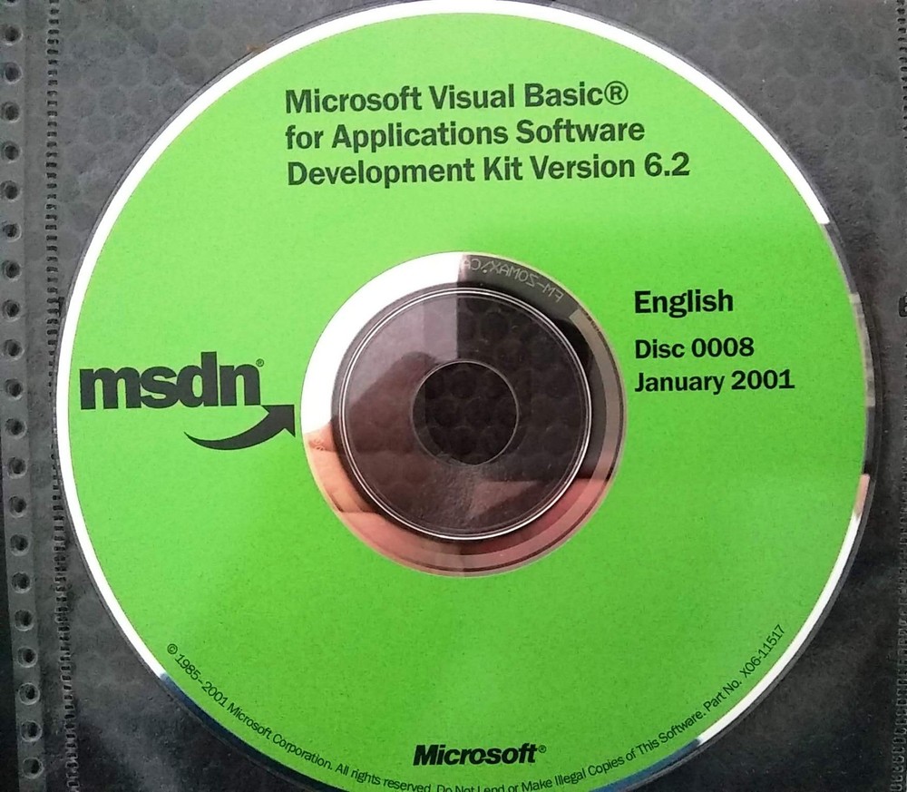Microsoft Visual Basic for Applications (VBA) Software Development Kit 6.2