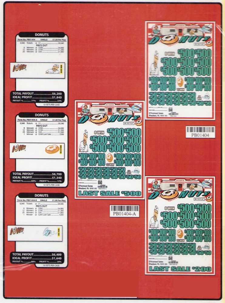 Pull Tab Tickets - Jar - Game - Donuts - 8,040 ct