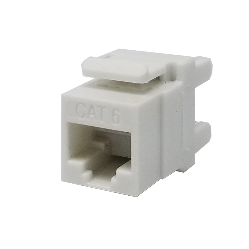 Keystone Jack Cat6 White Network Ethernet 110 Punchdown 8P8C 180° - 5 pack