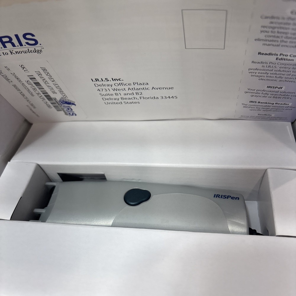 IRISPen Translator Express Scanner Pen w/ Box Software Manuals