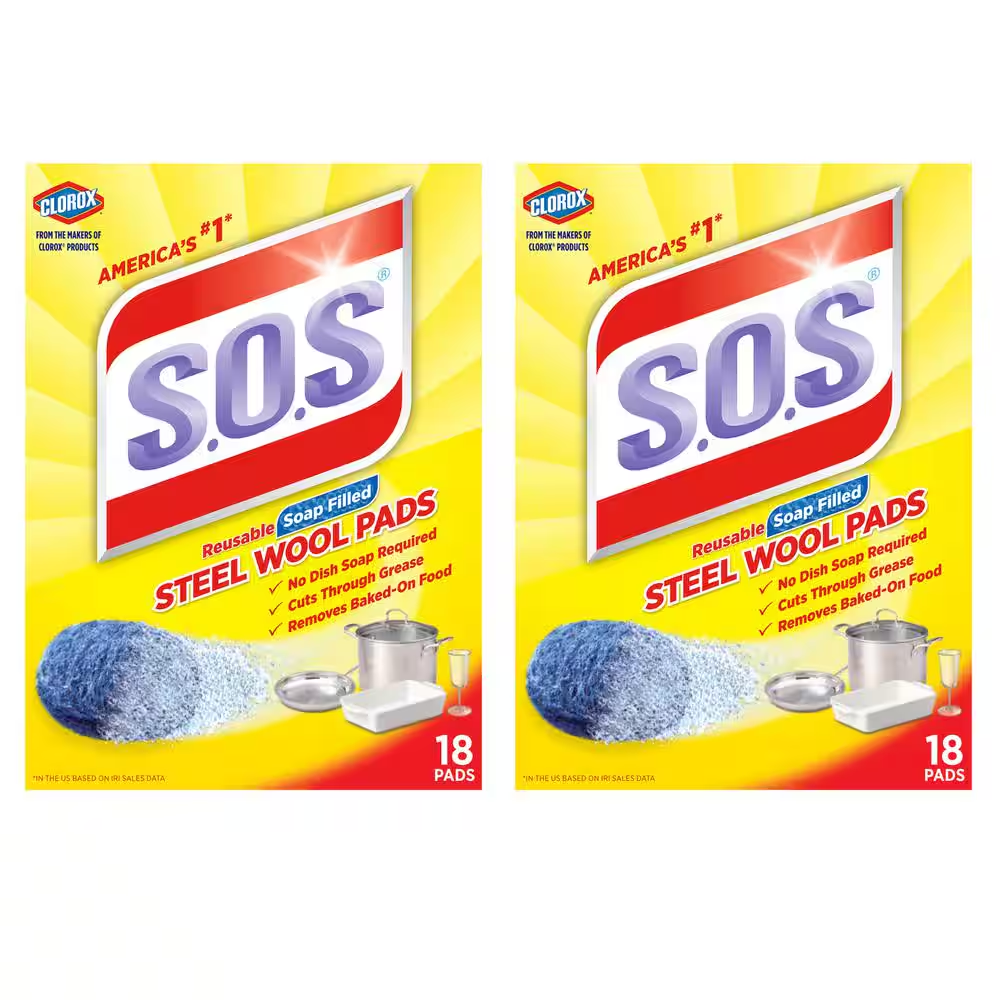 Steel Wool Soap Scouring Pads (18-Pack) (2-Boxes)