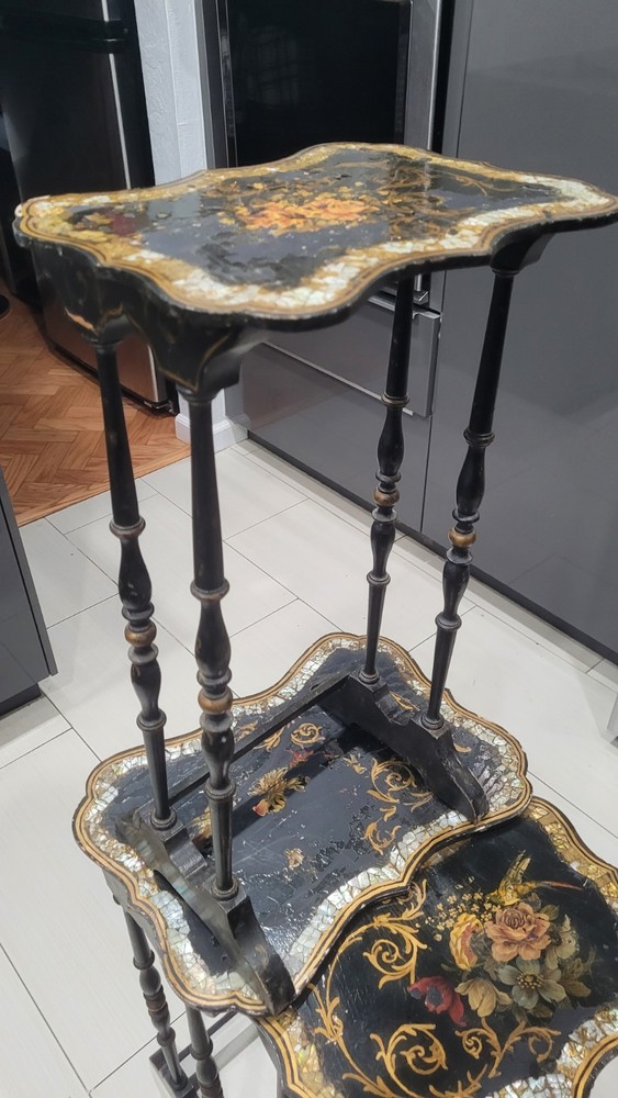 English Papier Mache nesting tables - Victorian era