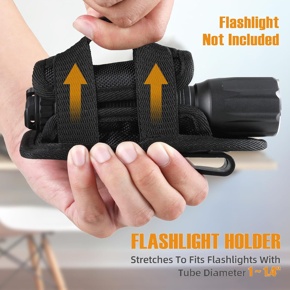 Tactical Flashlight Holster,Flashlight Pouch,Rotatable Flashlight Holder Pouch C