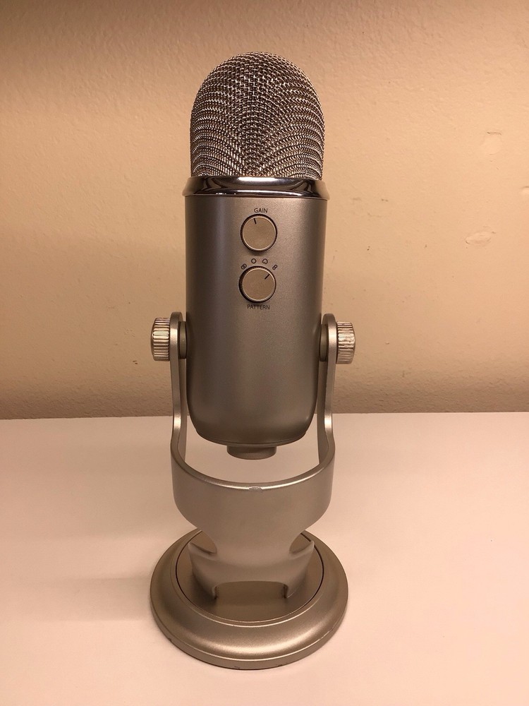 Logitech Blue Yeti USB Microphone Silver With Stand Tested Working