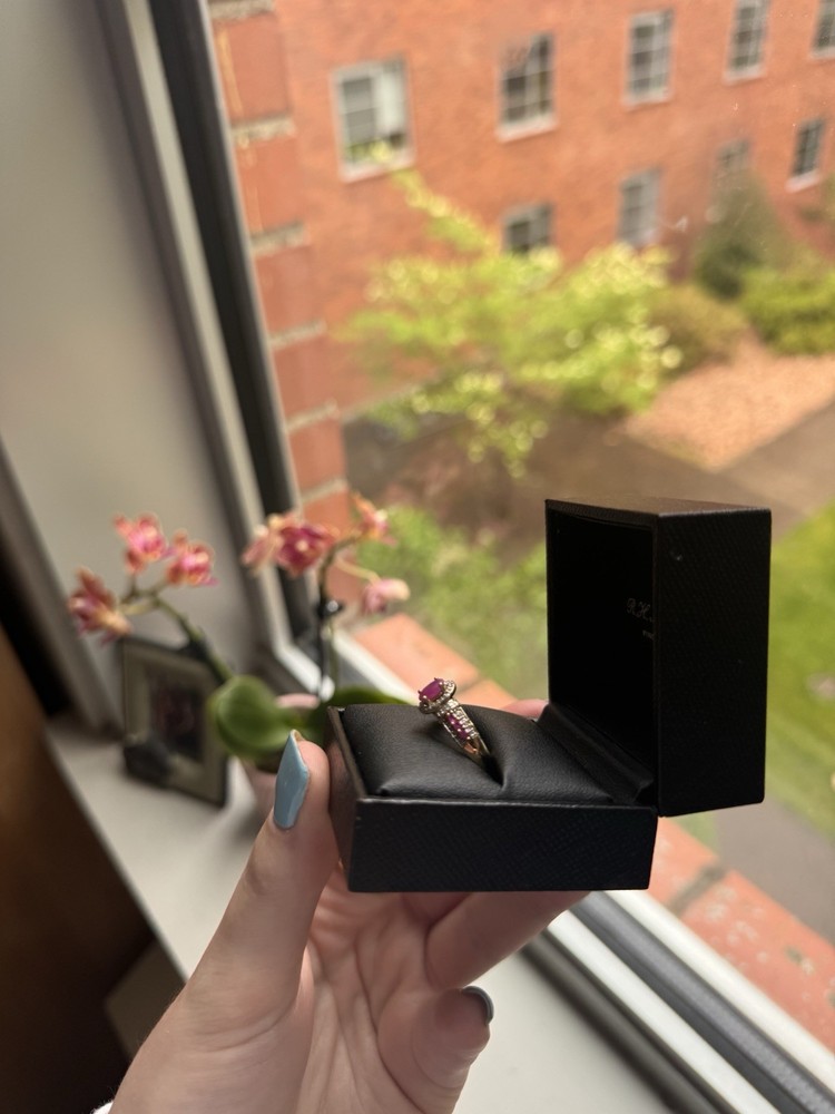 Ruby Diamond 14k Gold Ring Size 7