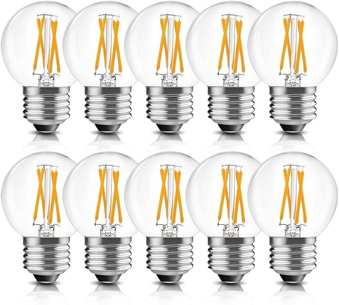 BRIMAX Dimmable E26 4W=40W LED Light Bulbs G16.5 Globe Vintage Bulb 10 Pack 400L