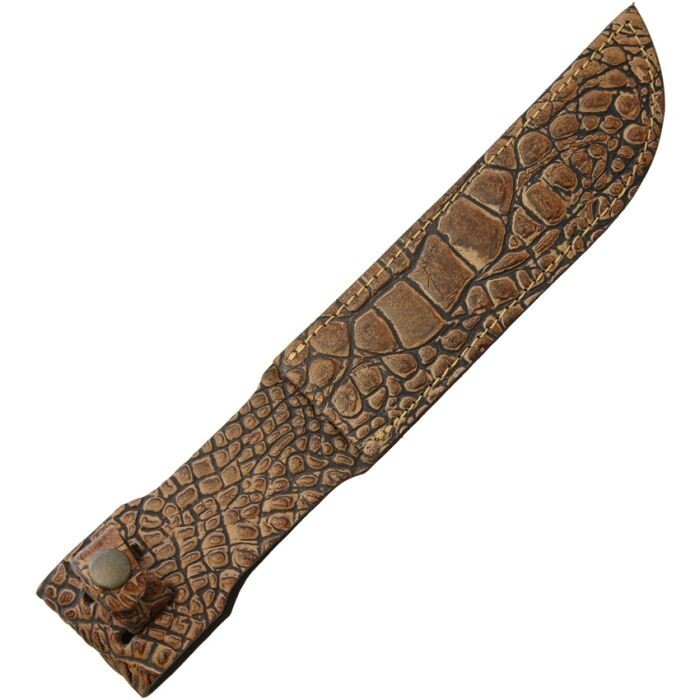 Sheaths Fixed Blade Alligator Pattern Belt Sheath Leather One Piece Construction
