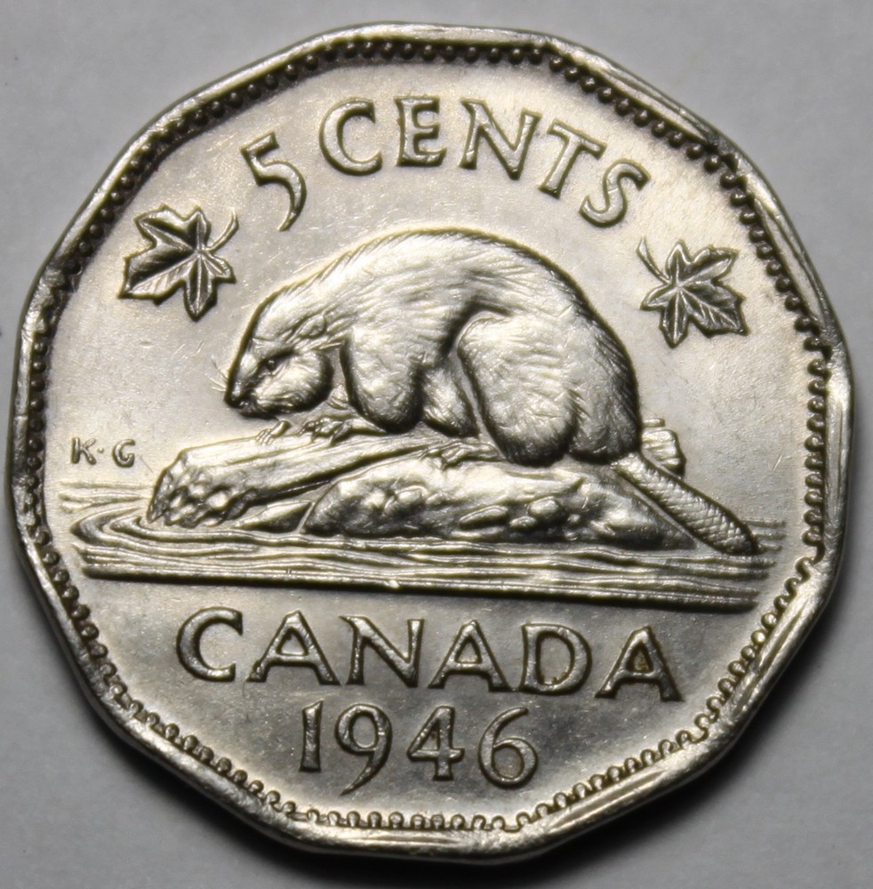 Canada 1946 5 Cents, AU (C272)