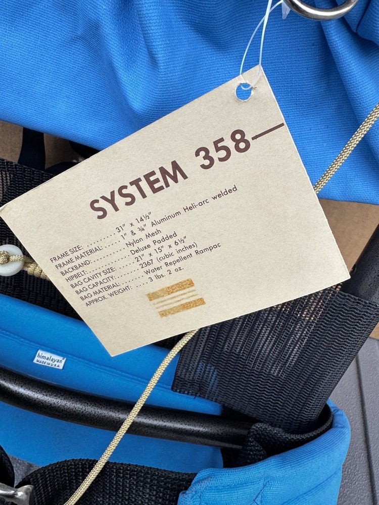 VTG Himalayan Industries Blue Aluminum Frame Backpack “Assault Pack” System 358