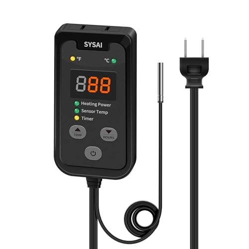 SYSAI Temperature Controller for Reptile Tank, Heat Mat, Seed Germination,