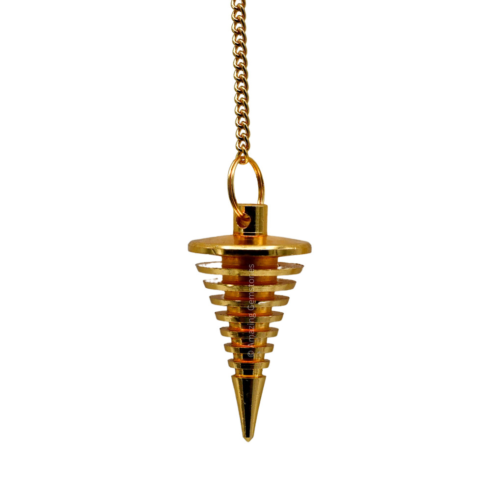 Gold Vertical Hard Coil Steel Copper Pendulum for Divination