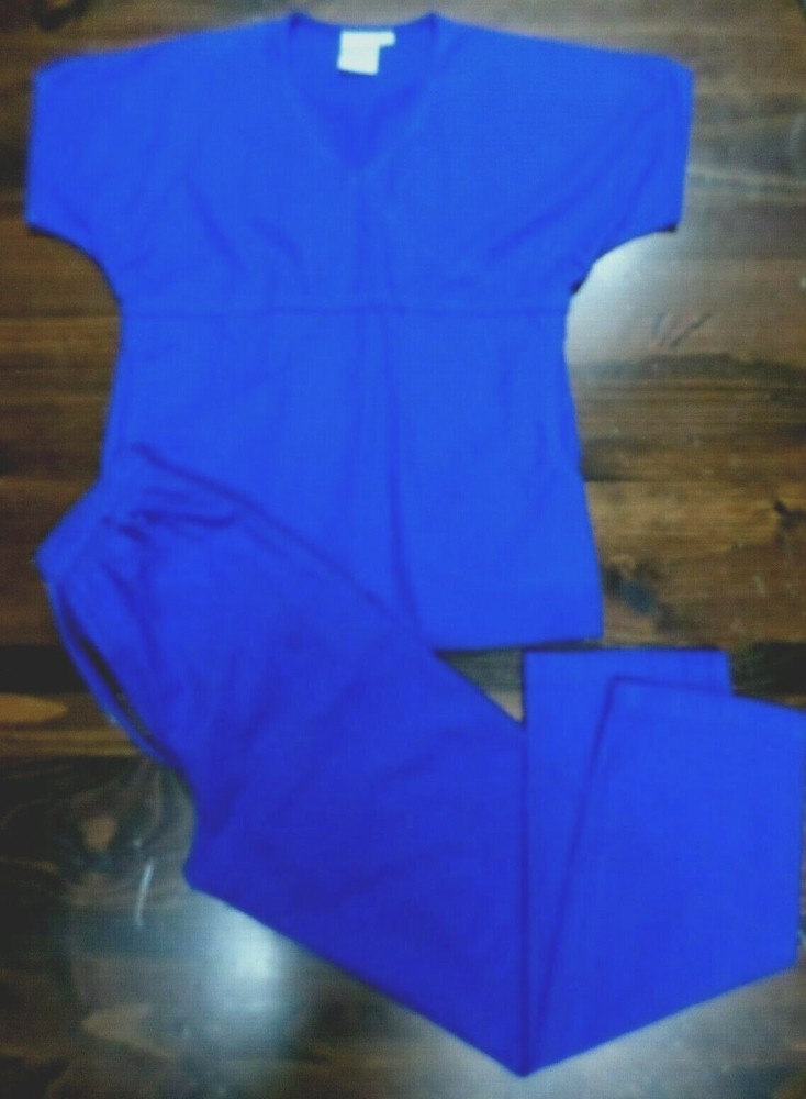 SMART S.C.R.U.B.S. UNIFORM TOP & PANT SET-SMALL--SAPPHIRE BLUE-EUC