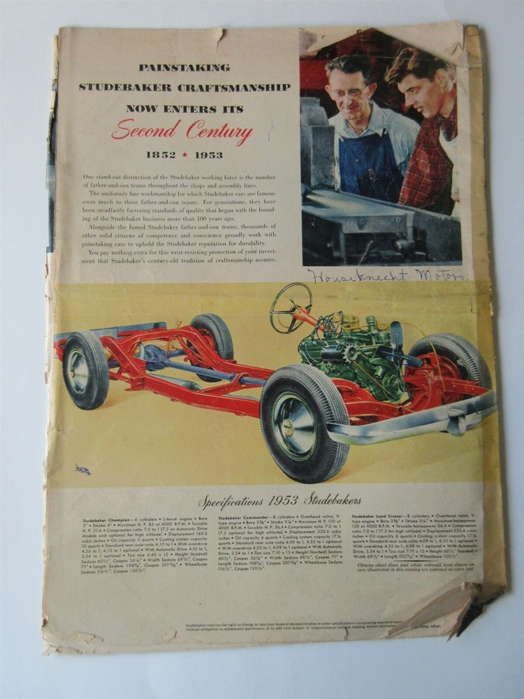 1953 Studebaker Brochure Commander Champion Starliner Original 12 page