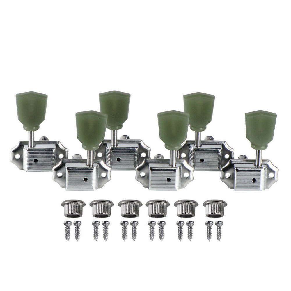 3R3L Inline Guitar Tuning Pegs String Tuners Green Machine Head for LP SG