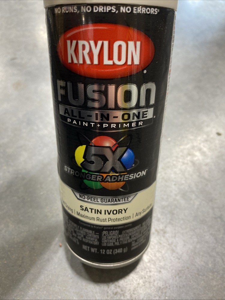 Krylon K02739007 Rust Preventative Spray Paint, Ivory, Satin, Solvent, 12 Oz