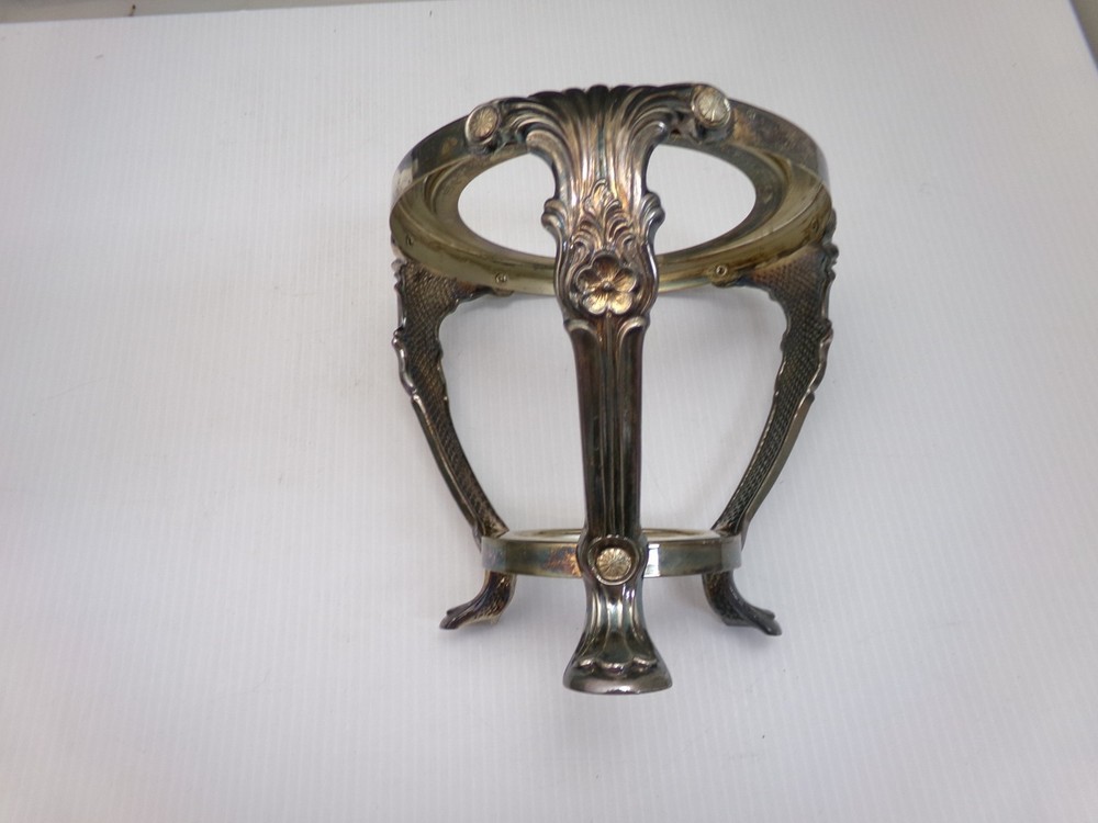 Vintage Silver plated footed stand, dish warmer.