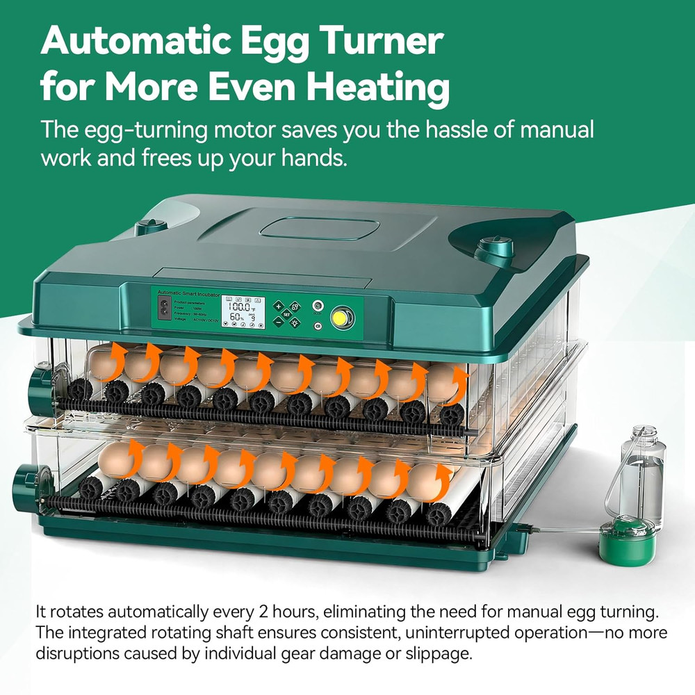 Incubators for Hatching 196 Eggs with Automatic Egg Turning,Temperature & Humidi