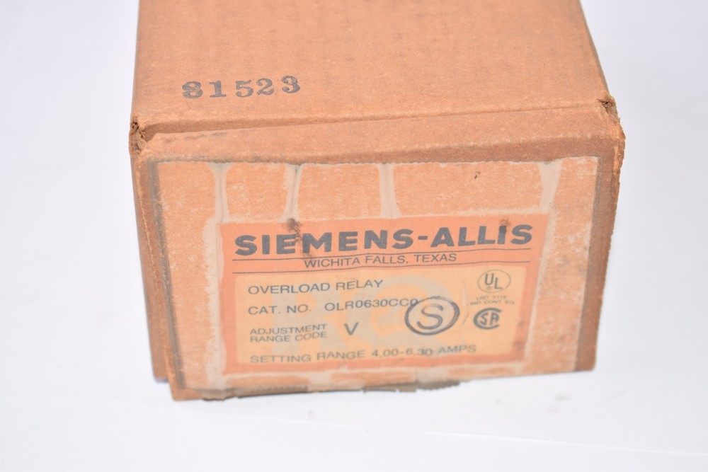 NEW SIEMENS OLR0630CC0 Overload Relay Switch Compact Design Adjustable Range 4-6