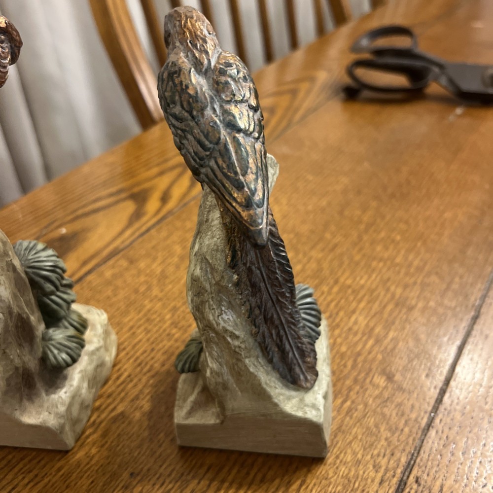 Vintage Parrot Parakeet Pair Bookends