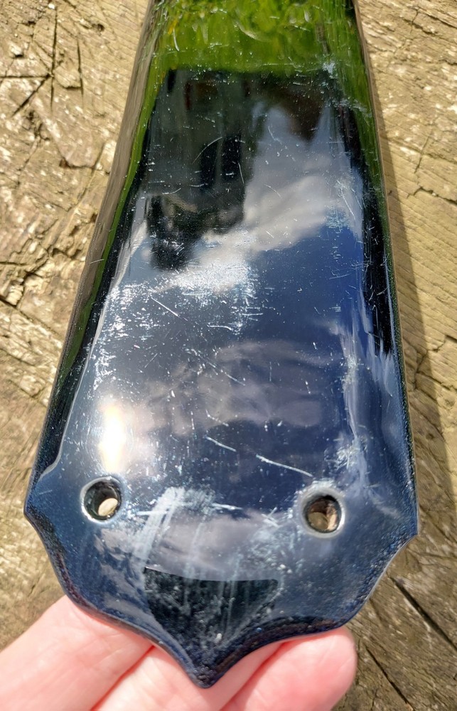 Victorian Gloss Black Ceramic Finger Plate - Architectural Salvage