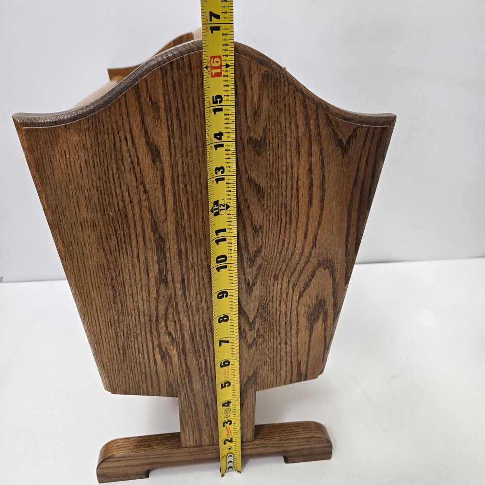 Vintage Solid Oak Magazine Rack Excellent Condition Wood