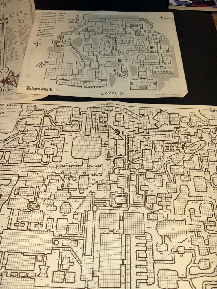 1976 THUNDERHOLD map JUDGES GUILD CASTLE DWARVEN KING DUNGEON DRAGONS DnD Modron