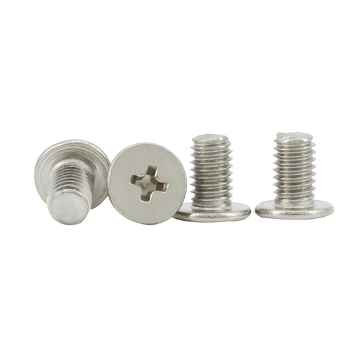 30pcs M1 Phillips screw crossed bolt thin flat head nickel plating thread nails