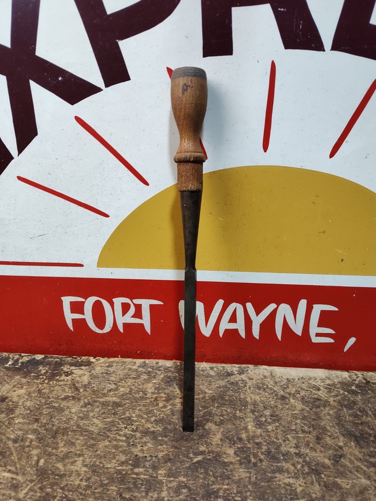 Early Ohio Tool  3/8" Socket Chisel Sq Edge Timber Frame Shipwright Timberframe