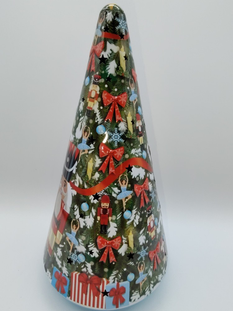 Cheryl’s Christmas NUTCRACKER SUITE red Tin Tree Tea light Luminary