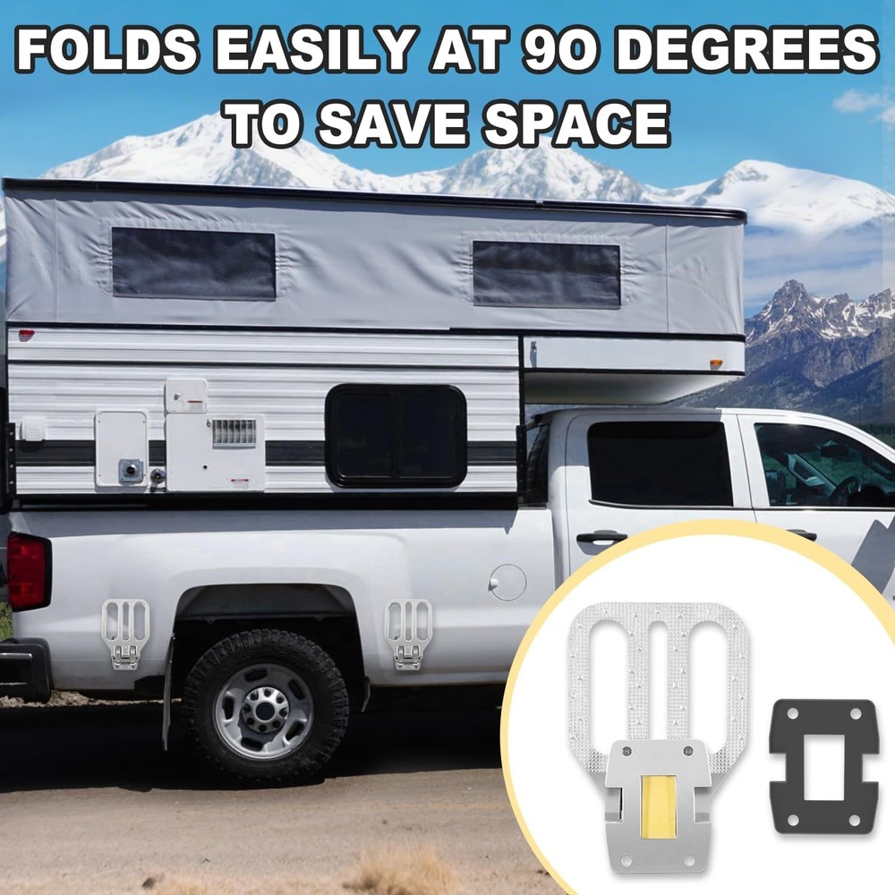FS2797CH Large Chrome-Plated Folding Step for Trailers, RVs, Buses, Boat, Camper