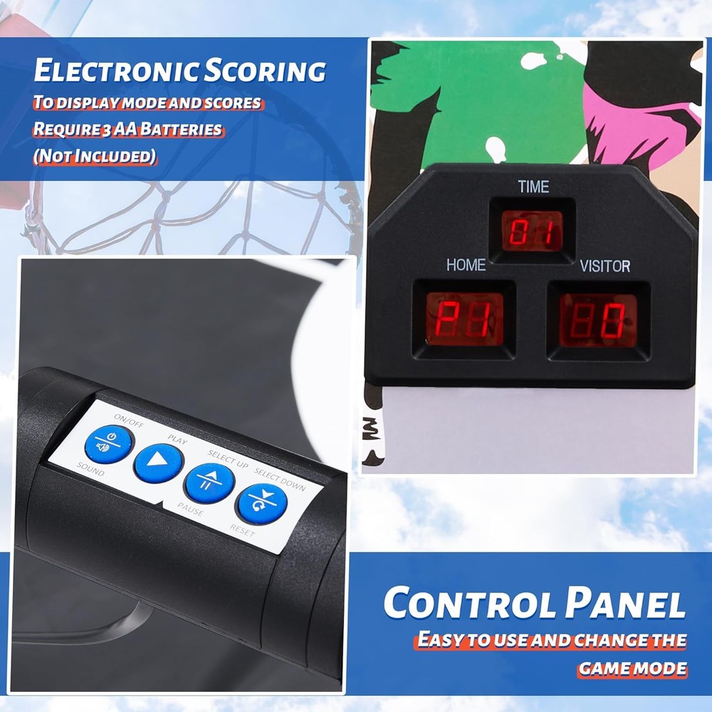 Foldable Electronic Dual Basketball Arcade Game 2 Player