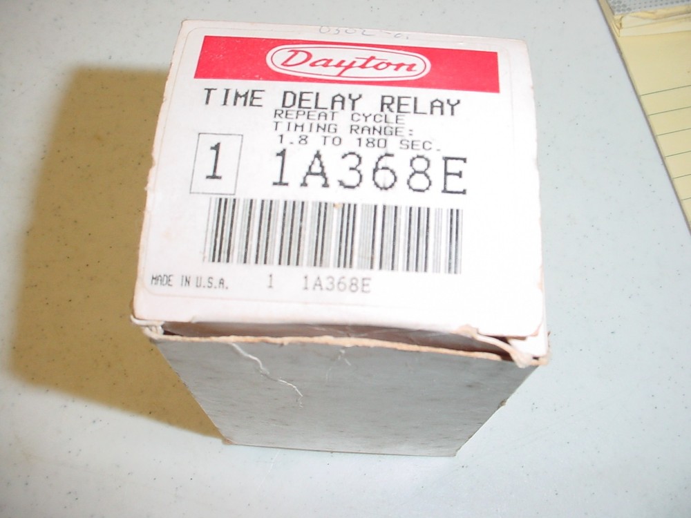 Dayton 1A368E Solid State Time Delay Relay Timing Range: 1.8 - 180 Seconds NEW