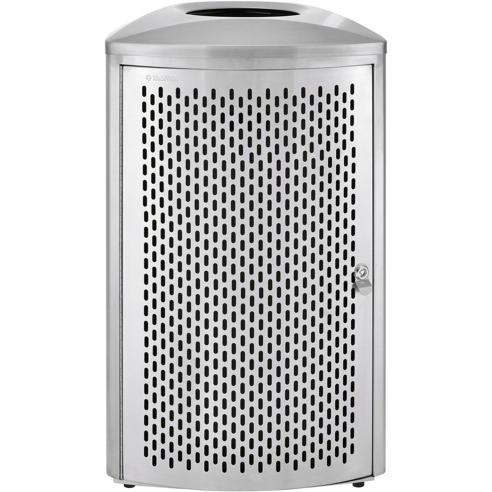 Triangular Trash Can 18-1/2 Gallon Brushed Stainless Steel