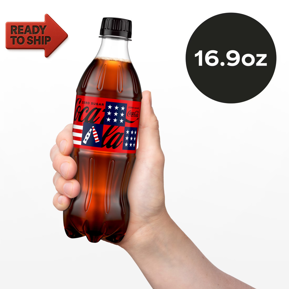 Zero Sugar Soda Pop Bottles, 16.9 Fl Oz, 6 Pack